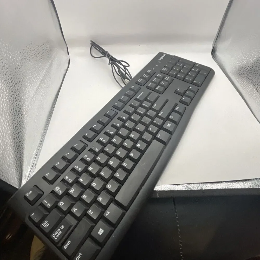Logitech K120 USB Wired Keyboard Full Size Plug and Play Tested